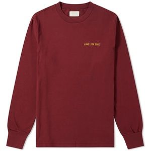 AIMÉ LEON DORE | Men’s Crew Neck Long Sleeve T-Shirt | Red | Medium